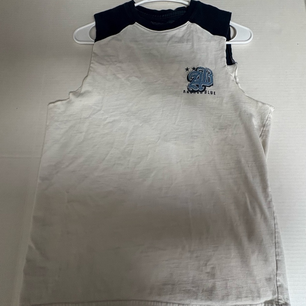 Anchor Blue White and Blue Tank Top Casual Athletic Style